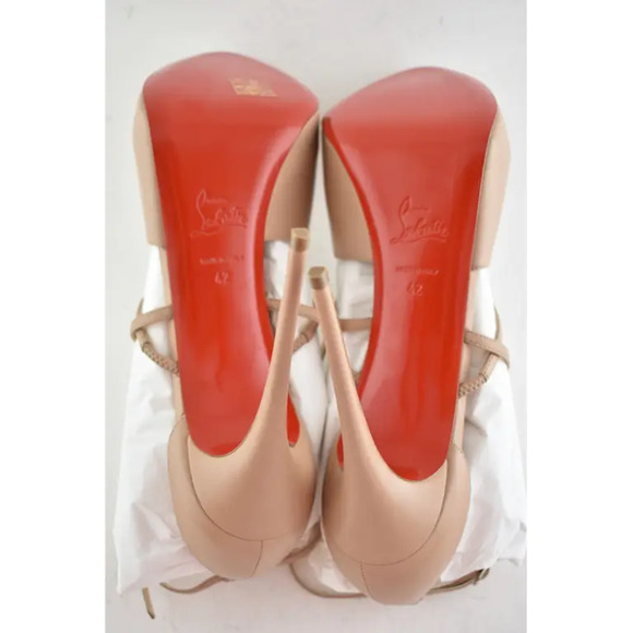 Christian Louboutin Holly Alta 120 Nude Criss Cross Strap Sandal Heel Pump 42 - Picture 10 of 10
